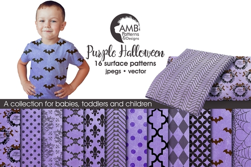 Purple Halloween Papers AMB-1097