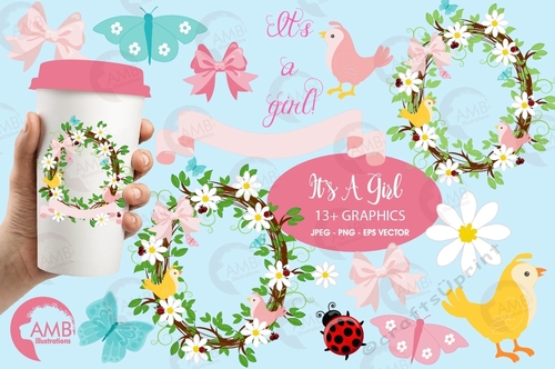 Floral Wreaths Clipart AMB-1099