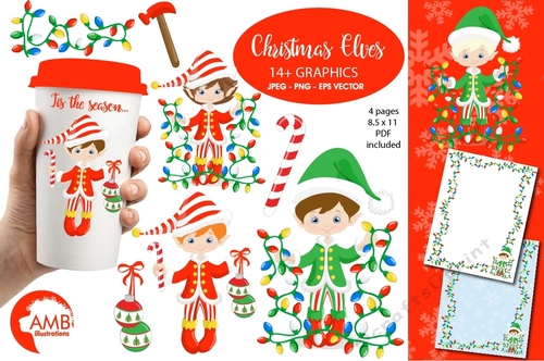 Christmas Elves Clipart AMB-1132