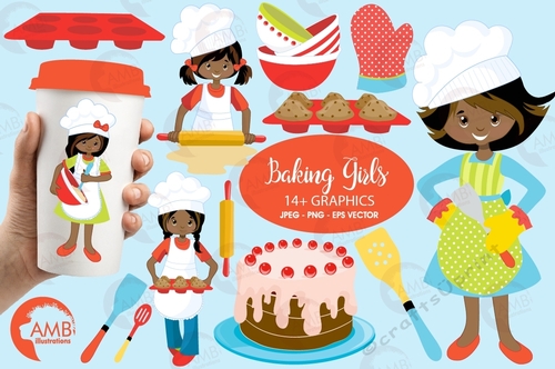 Baking Girls Clipart AMB-1135