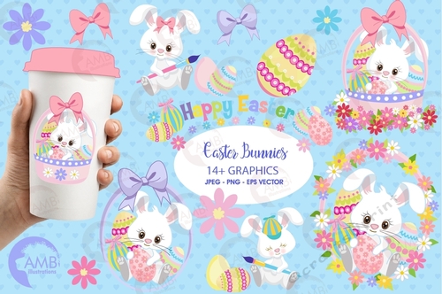 Easter Bunnies Clipart AMB-1182