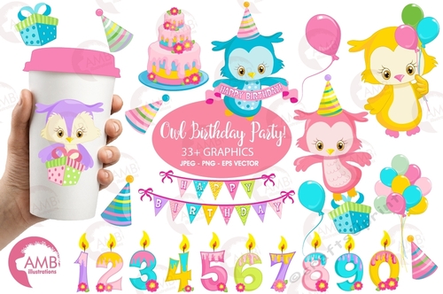 Owl Birthday Clipart AMB-1186