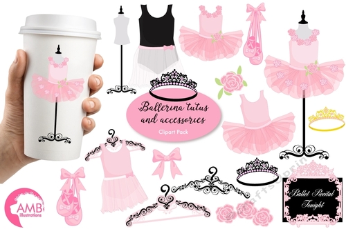 Pink Ballerina Tutus Clipart AMB-1308