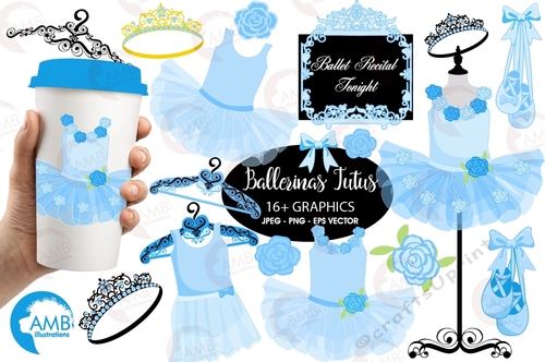 Blue Ballerina Tutus Papers AMB-1319