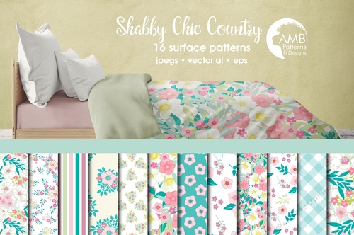 Shabby Chic Floral Country Papers AMB-1322