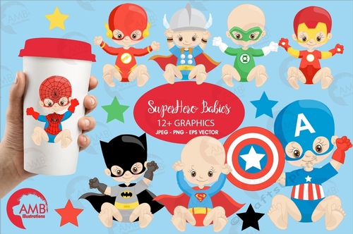 Superhero Babies Clipart AMB-1337