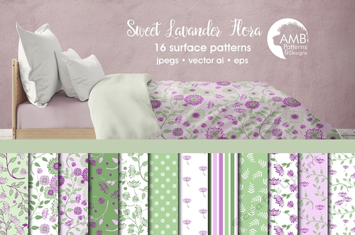 Lavender Floral Papers AMB-1409