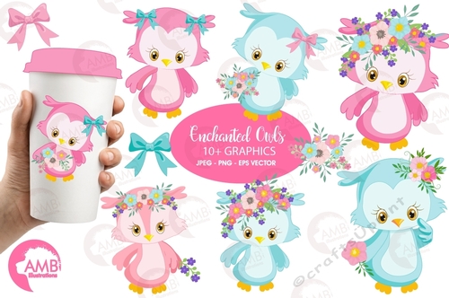 Enchanted Owls Clipart AMB-1392