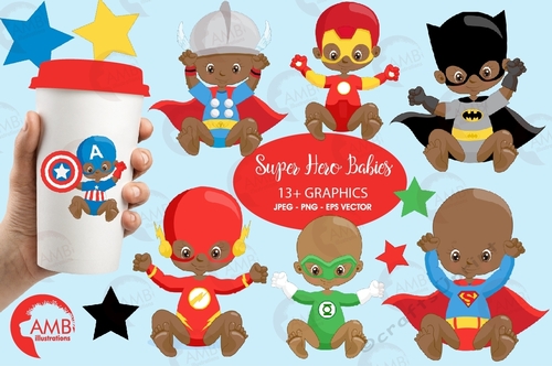 Super Hero Babies Clipart AMB-1402