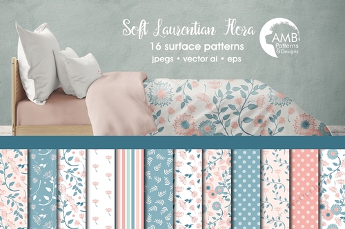 Soft Laurentian Floral Papers AMB-1405