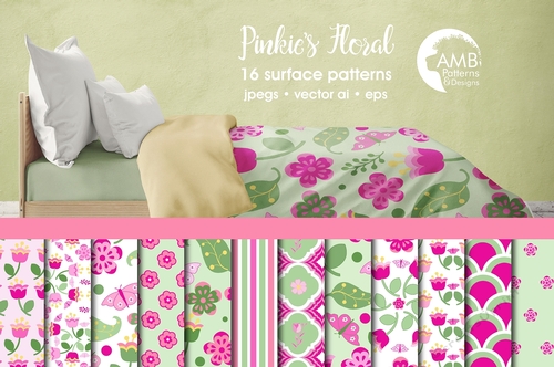 Pink Floral Papers AMB-1410