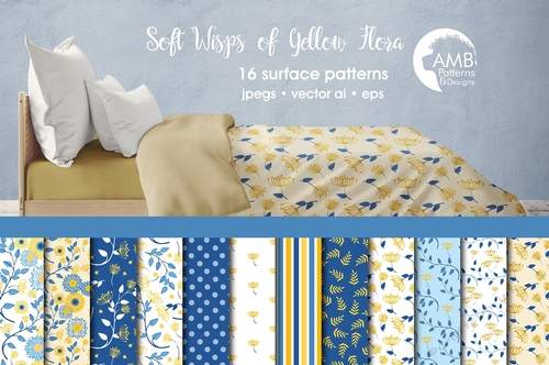 Soft Wisps of Yellow Floral Papers AMB-1418
