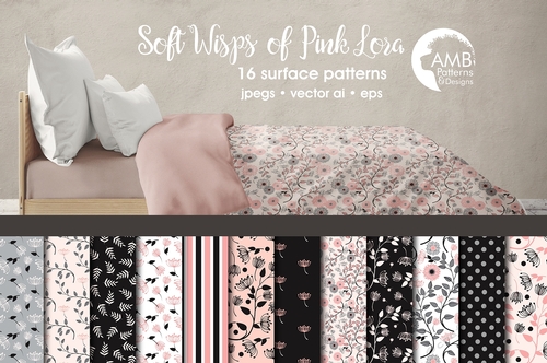 Soft Wisps of Pink Floral Papers AMB-1419