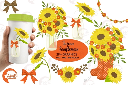 Tuscan Sunflowers Clipart AMB-1434