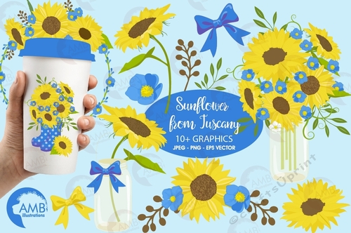 Sunflowers from Tuscany Clipart AMB-1435