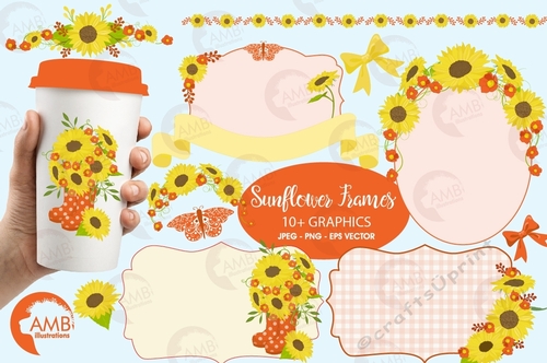 Sunflower Frame Clipart AMB-1455