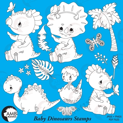 Baby Dinosaurs Stamps AMB-2420