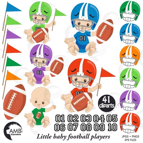 Little Baby Football Players Clipart AMB-2428