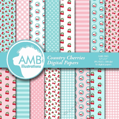 Country Cherries Papers AMB-2445
