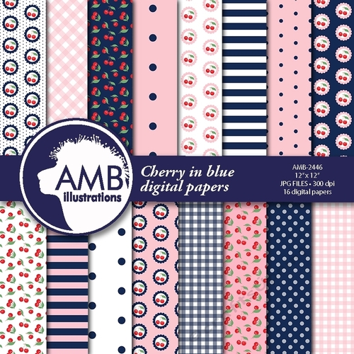 Cherries in Blue Papers AMB-2446