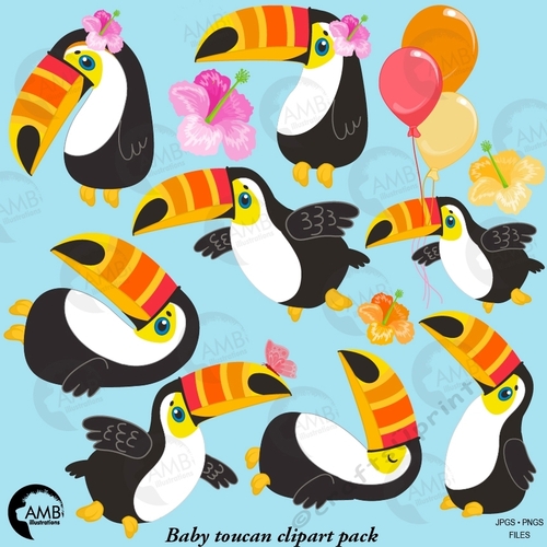 Baby Toucan Clipart Pack AMB-2457