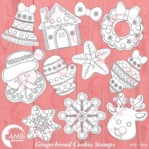 Gingerbread cookie stamps, Cookie stamps, Gingerbread stamps, AMB-2293
