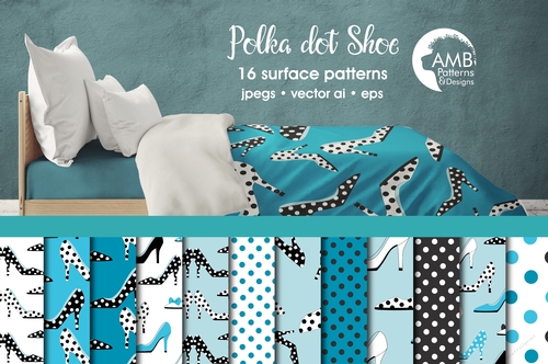 Shoe digital papers, High Heel digital papers, Polkadot Backgrounds Fashion papers, scrapbook, AMB-2368