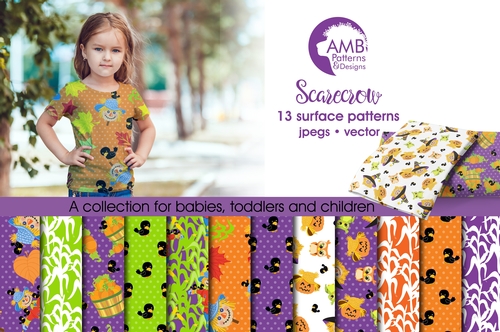 Scarecrow papers, Autumn Fall Digital Digital Patterns, Leaves paper, harvest paper pack, digital papers, AMB-158