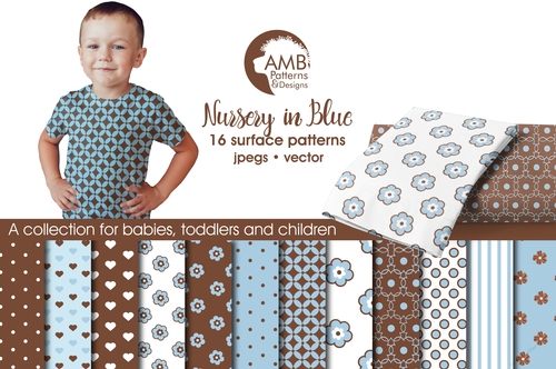 Brown and blue papers, Polka Dot papers, floral papers, heart papers, Pastel papers, MB-836
