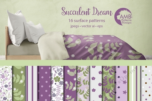 Shabby Chic Papers, Floral Papers, Purple Digital Backgrounds, Spring Scrapbook papers, AMB-1273