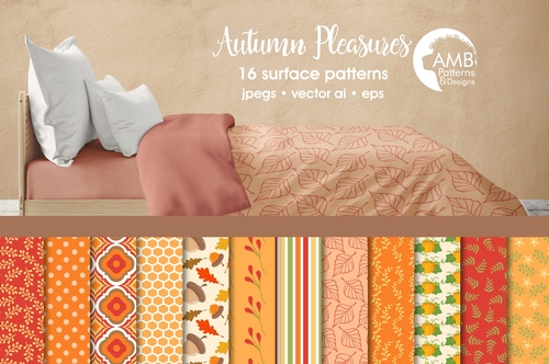 Autumn Digital Papers, Autumn Leaves Paper, Harvest Backgrounds, Pumpkin papers, Fall digital papers, AMB-1403
