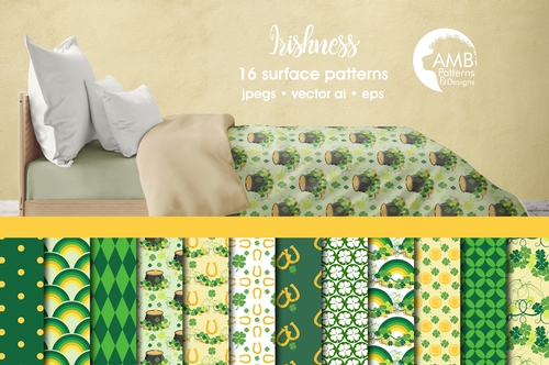Irish digital papers, St Patricks Day papers, St-Paddys papers, Green papers, digital download, scrapbooking, AMB-1587