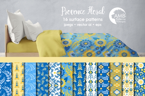 Blue Floral Digital Papers, Shabby chic papers, blue vintage flowers, Blue digital papers, blue and yellow floral pattern, AMB-1813