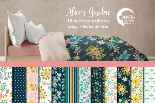 Floral papers, Secret Garden Digital Paper, Shabby Chic papers, Alices garden paper, scrapbook papers, flower paper, AMB-1834