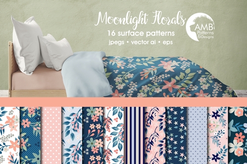Floral papers, Shabby chic blue floral Digital Papers, Shabby Chic papers, Blue floral papers, scrapbook papers, flower paper, AMB-1836