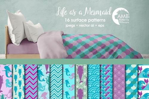 Mermaid Digital Papers, Nautical Papers, Ocean papers, Mermaid papers, Mermaids, mermaid scales paper, AMB-1932