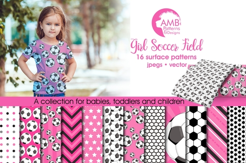 Sports Digital Paper, Pink Soccer Papers and Backgrounds, Football Field Papers, Soccer Scrapbook Papers, AMB-1970