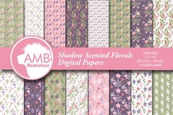 Shadow Scented Floral Papers AMB-2622