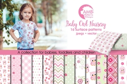 Baby Girl Owl Nursery Papers AMB-1369