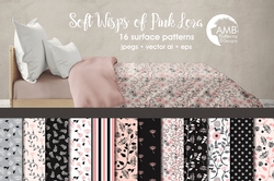 Soft Wisps of Pink Floral Papers AMB-1419