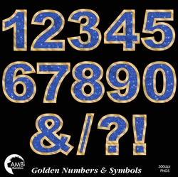 Golden numbers and symbols clipart, Numbers and symbols clipart, AMB-2235