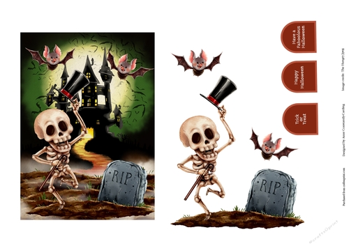 Spooky Season Card Topper - Skeleton 