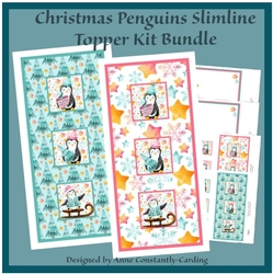 Christmas Penguins Slimline Double Topper Kit