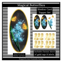 Magical Butterflies Slimline Card Topper - Blue 2