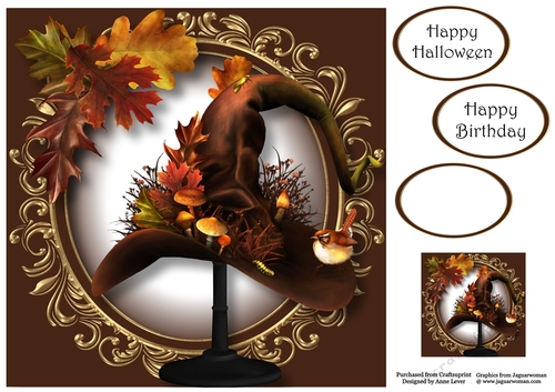 Witches Millinery - Autumn Witch 8x8