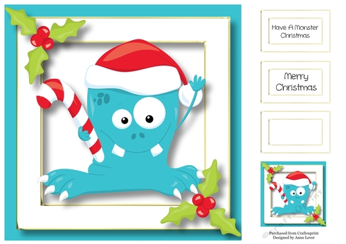 Have A Monster Christmas 4 8x8