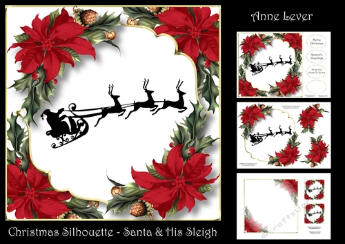 Christmas Silhouette - Santa & His Sleigh