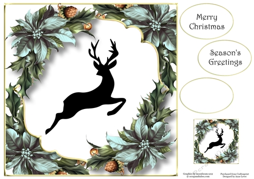 Christmas Silhouette - Stag 8x8