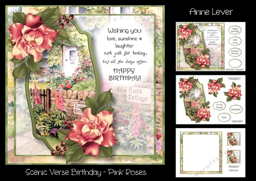 Scenic Verse Birthday - Pink Roses