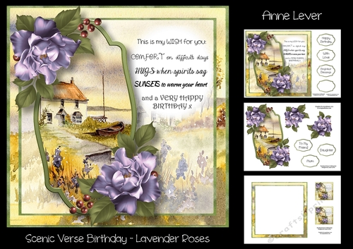 Scenic Verse Birthday - Lavender Roses